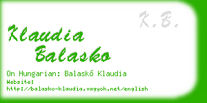 klaudia balasko business card